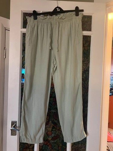 Mint green linen - green,