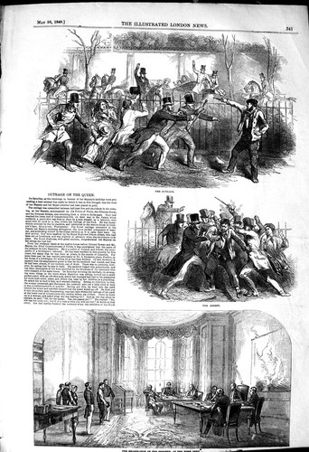 Original old antique print - old,