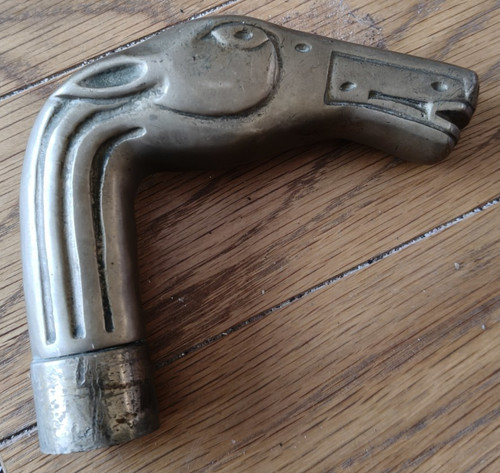 Brass horse head walking stick - horse,