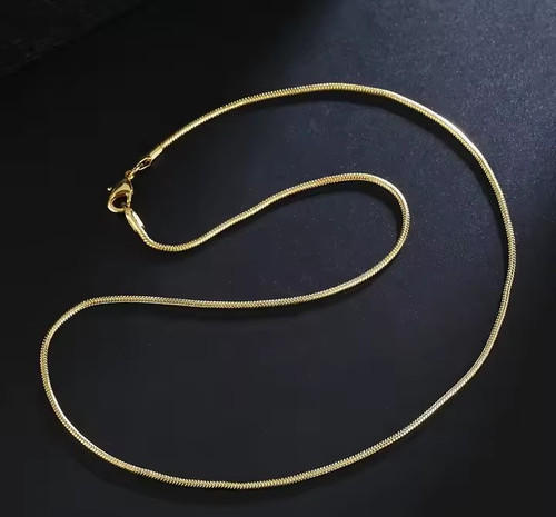 18k gold plated 2mm snake - plated,