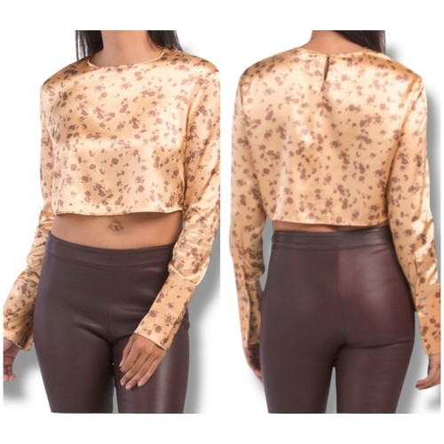 Zara satin gold - , floral
