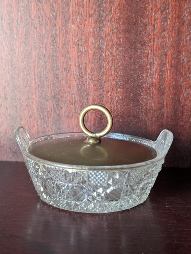 Vintage cut glass trinket - trinket, dish