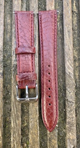 Vintage burgundy leather watch - burgundy,