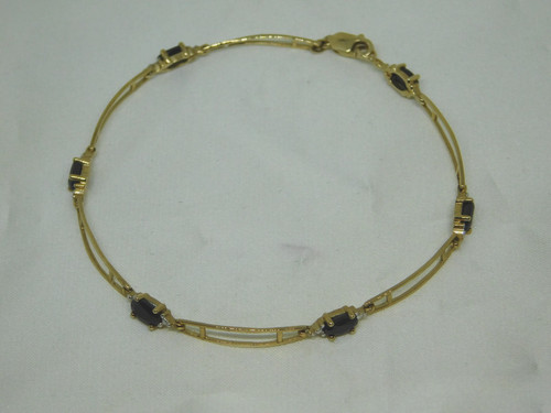 9ct gold sapphire openwork - 9ct,