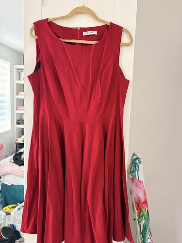 Women red midi dress - midi,