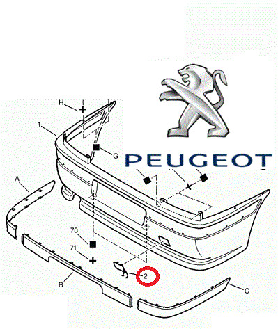 Genuine peugeot 406 rear - genuine,