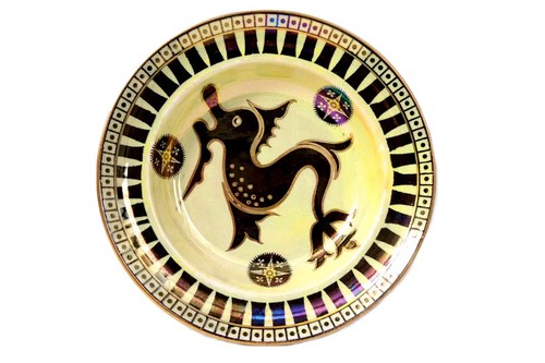 Lustre pottery plate - pottery, thomas