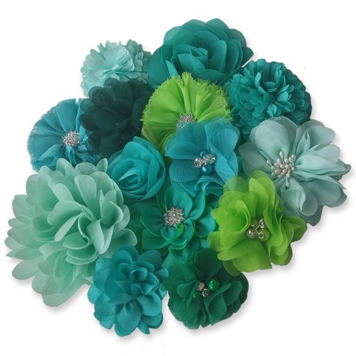Green teal fabric - green,