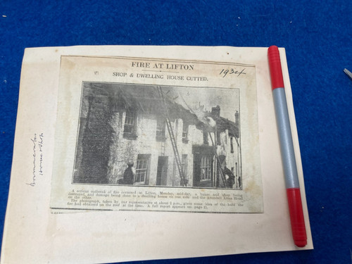 Lifton devon fire 1934 - devon,