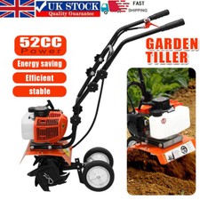52CC Heavy Duty Petrol Rotovator Tiller Cultivator Rotavator Garden Soil 2Stroke