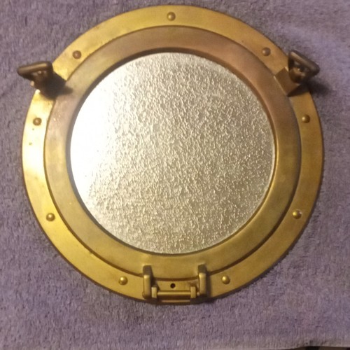 Round brass glass nautical - brass, &