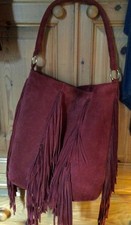 Suede burgundy tasseled