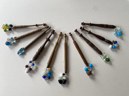 X10 wooden lacemaking bobbins - lacemaking,