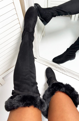 Womens black over - black, knee