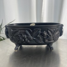 Constance Spry Vase Holkham Pottery Rare Matt Black Strawberries Made In England