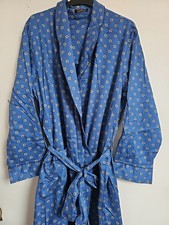 Retro St Michael Dressing Gown Smoking Jacket Mens Size M Blue Marks And Spencer