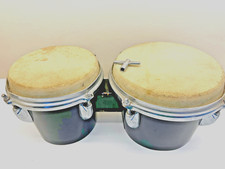 Bongo Drums – 6.5" & 8 " inch wooden Bongos Hand Drums with tuning key - Black