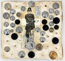 Old Vintage COLLECTION OF POLICE BUTTONS x 36 inc Herts - Devon - Tanganyika