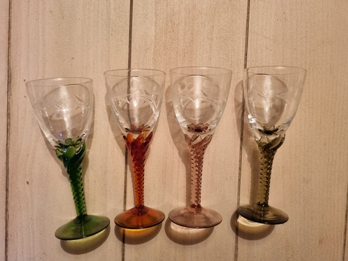 Vintage sherry glasses twisted - glasses,