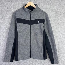 Spyder Jacket Mens Small Grey Constant Fleece Jumper Sweatshirt Full Zip Top