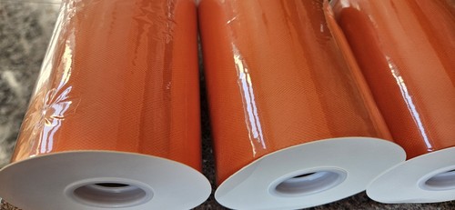 Orange mesh tulle - mesh, fabric