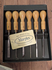 Vintage Marples 6 Piece Wood Carving Chisel Set No. 152 in Box