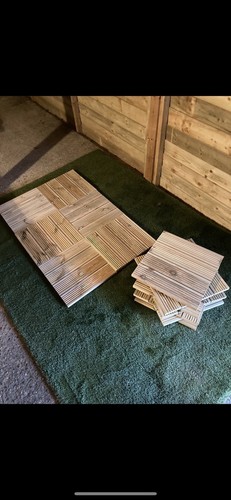Garden stepping tiles wooden - garden,