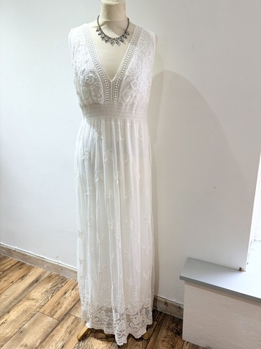 Long white italian dress - white,