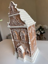 Christmas Frosted Iced Gingerbread House Sugar Plum Fairy Castle Exquisite Decor