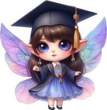 Watercolour Graduation Fairy Wall Art Bedroom Decor Vinyl Sticker Decal 6 Sizes