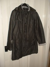 LADIES M&S PER UNA CHARCOAL FLEECE LINED SHOWERPROOF JACKET SIZE 14 VERY COSY