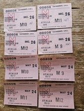 Eight Used Ticket Stubs 1960's Odeon Theatre Haymarket, London 