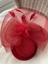 Red Fascinator And Bag VGC Worn Once