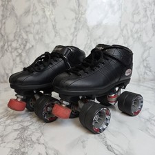 Riedell R3 Cayman Black Roller Derby Quad Skates – UK 4 / US 5 – Radar Wheels
