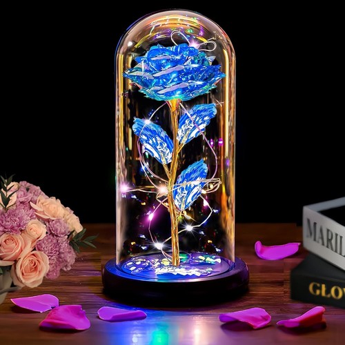 Eternal rose glass dome led - rose, in
