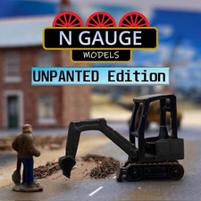 UNPAINTED - N Scale Gauge 1.5t Mini Digger 'Raised'  1:148 (Excavator Roller)