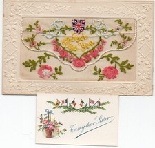 WW1 Embroidered SILK POSTCARD