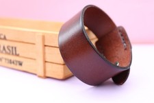 Genuine leather bracelet brown - genuine,