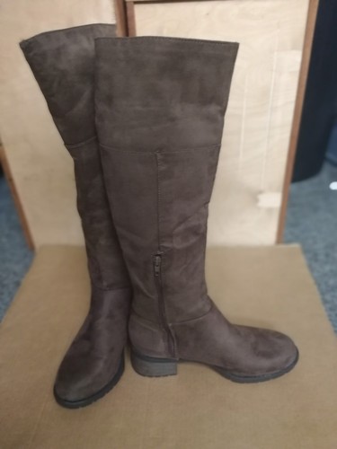 Brown faux suede fur lined - fur,