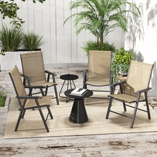 4-PCS Metal Garden Chairs