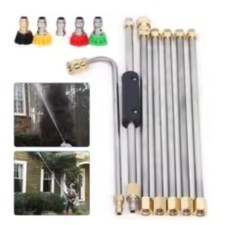 Gutter Cleaning Tools Pressure Washer Extension Wands Set Roof Cleaner +Nozzles