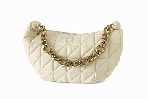 Zara cream quilted - quilted, leather