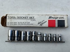 Snap On 210AFLEY 3/8" & 1/4" Drive Shallow Female Torx Socket Set.  E4- E18. 
