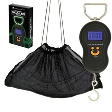 DIGITAL FISHING SCALES ANGLING PERSUITS 40KG + NGT BLACK WEIGHING SLING COMBO