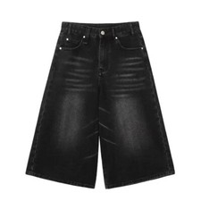 Womens Easygoing Vintage Capri Pants with Distressed Look and Wide Legs