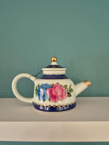 Porcelain art miniature teapot - art,