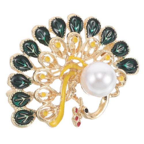 Crystal peacock lapel pin - crystal,