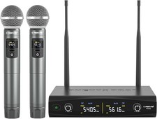 Phenyx Pro UHF Wireless Handheld Microphone System Cordless Mic Sets PTU-52