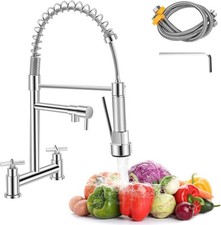 Quality Upgraded 2-Hole Bridge Mixer, Kitchen Sink Mixer Tap, 180 Mm Centre Deck