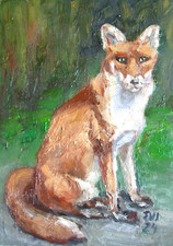 Fox Original Oil Painting